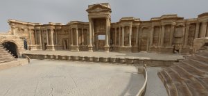 Roman Theatre at Palmyra: Interior, Perpetuity Palmyra, The Arc/k Project. Screenshot from the social VR ‘Portals to the Past’, The Arc/k Project, University of Oklahoma and Oklahoma Virtual Academic Laboratory project rendering